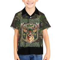 Deer 100 Days of School Kid Hawaiian Shirt Camo Deer Adventure Forest
