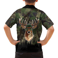 Deer 100 Days of School Kid Hawaiian Shirt Camo Deer Adventure Forest
