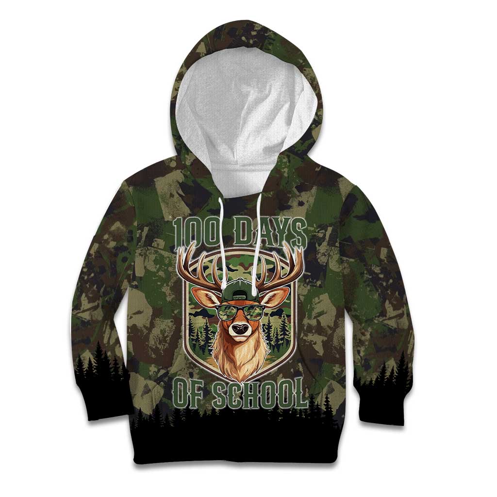 Deer 100 Days of School Kid Hoodie Camo Deer Adventure Forest