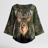 Deer 100 Days of School Kimono Sleeve Blouse Camo Deer Adventure Forest