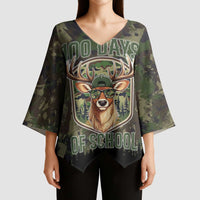 Deer 100 Days of School Kimono Sleeve Blouse Camo Deer Adventure Forest