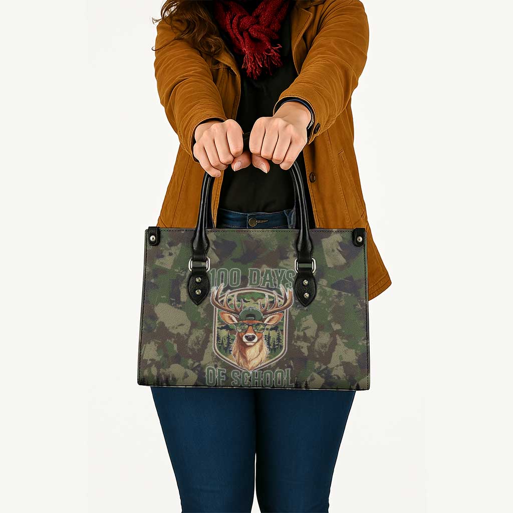 Deer 100 Days of School Leather Bag Camo Deer Adventure Forest