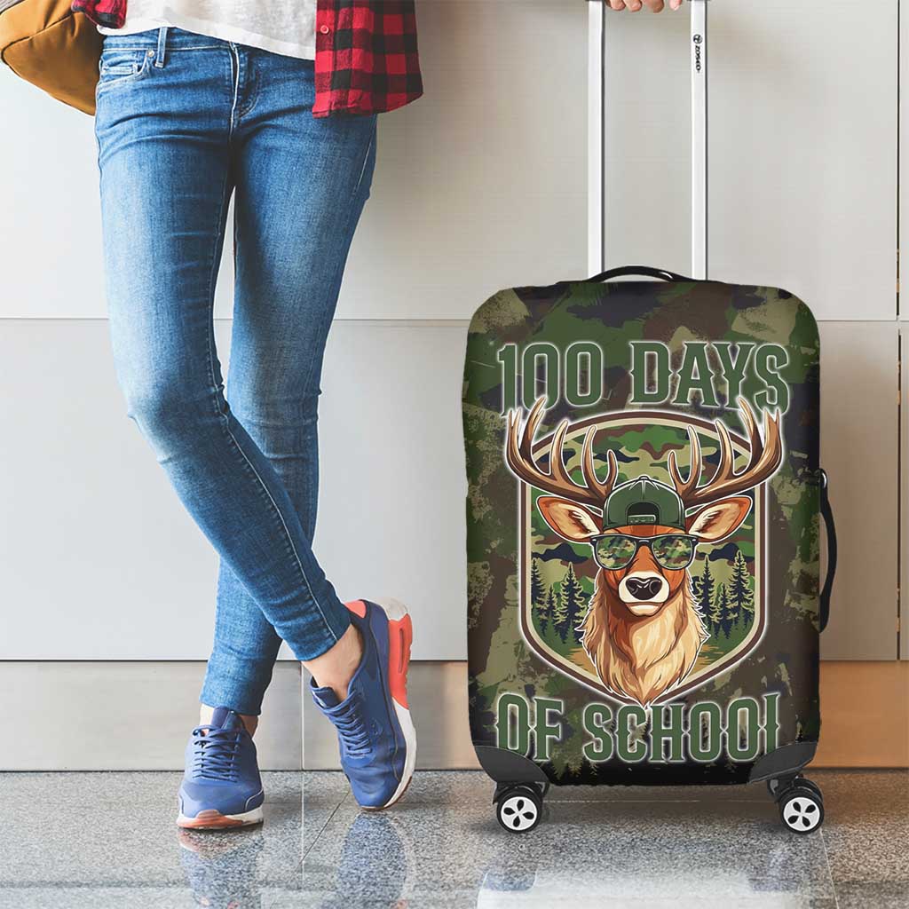 Deer 100 Days of School Luggage Cover Camo Deer Adventure Forest