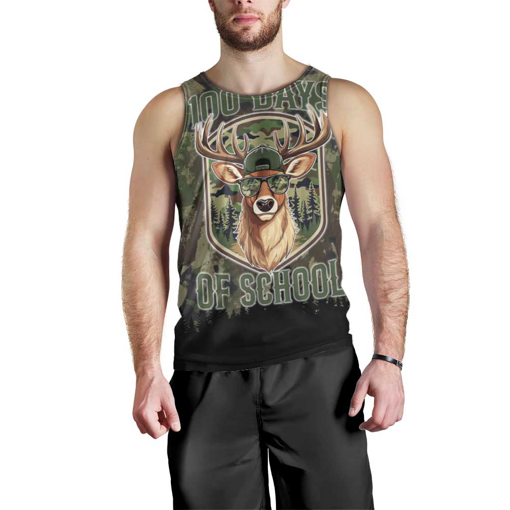 Deer 100 Days of School Men Tank Top Camo Deer Adventure Forest
