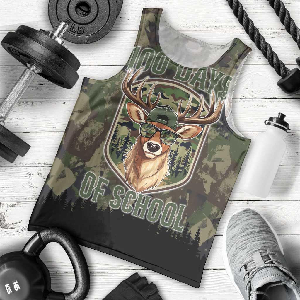 Deer 100 Days of School Men Tank Top Camo Deer Adventure Forest