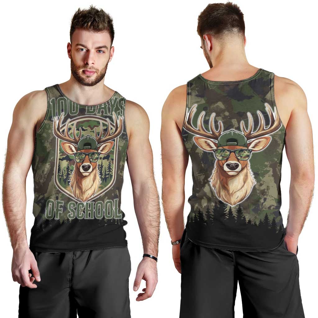 Deer 100 Days of School Men Tank Top Camo Deer Adventure Forest