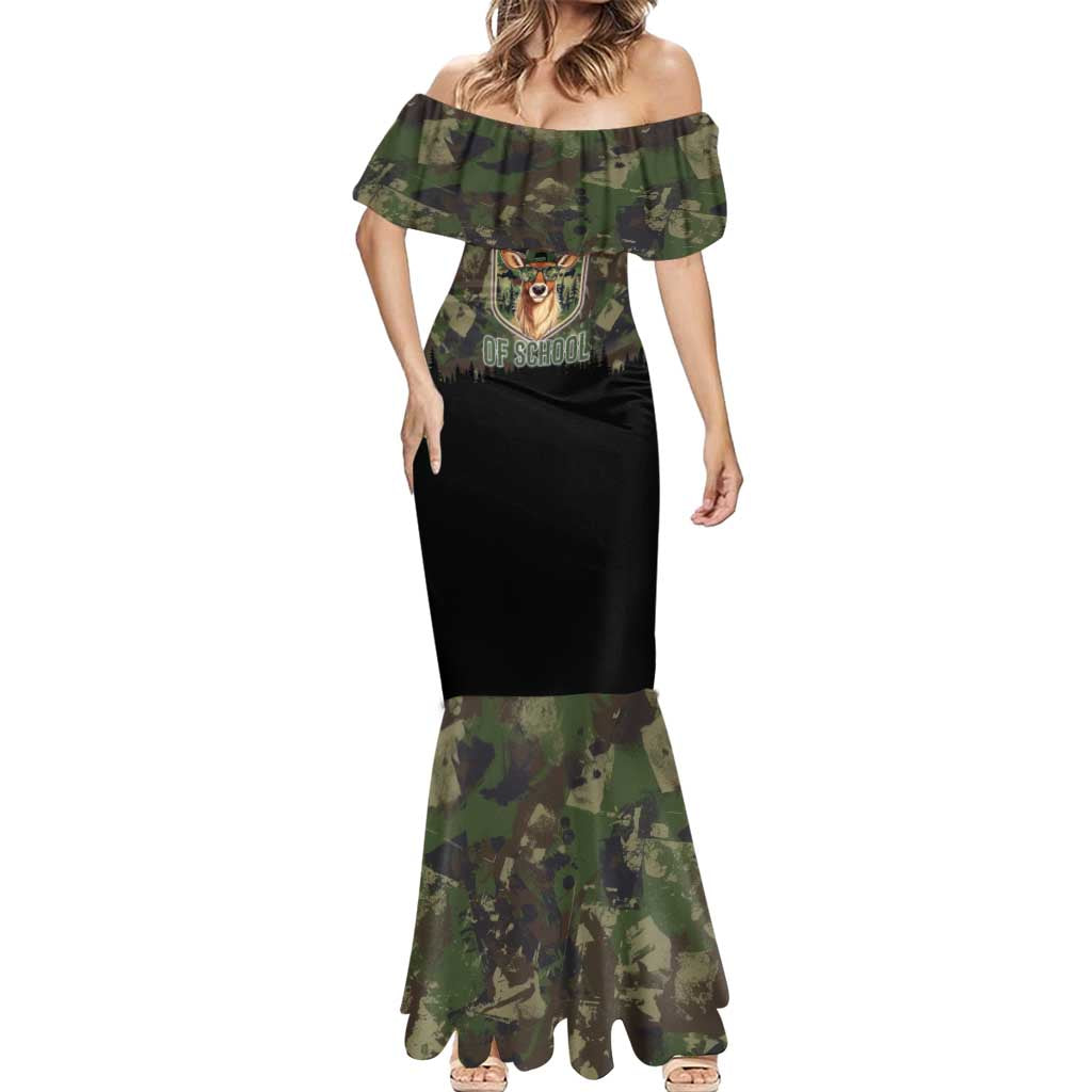 Deer 100 Days of School Mermaid Dress Camo Deer Adventure Forest
