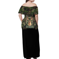 Deer 100 Days of School Off Shoulder Maxi Dress Camo Deer Adventure Forest