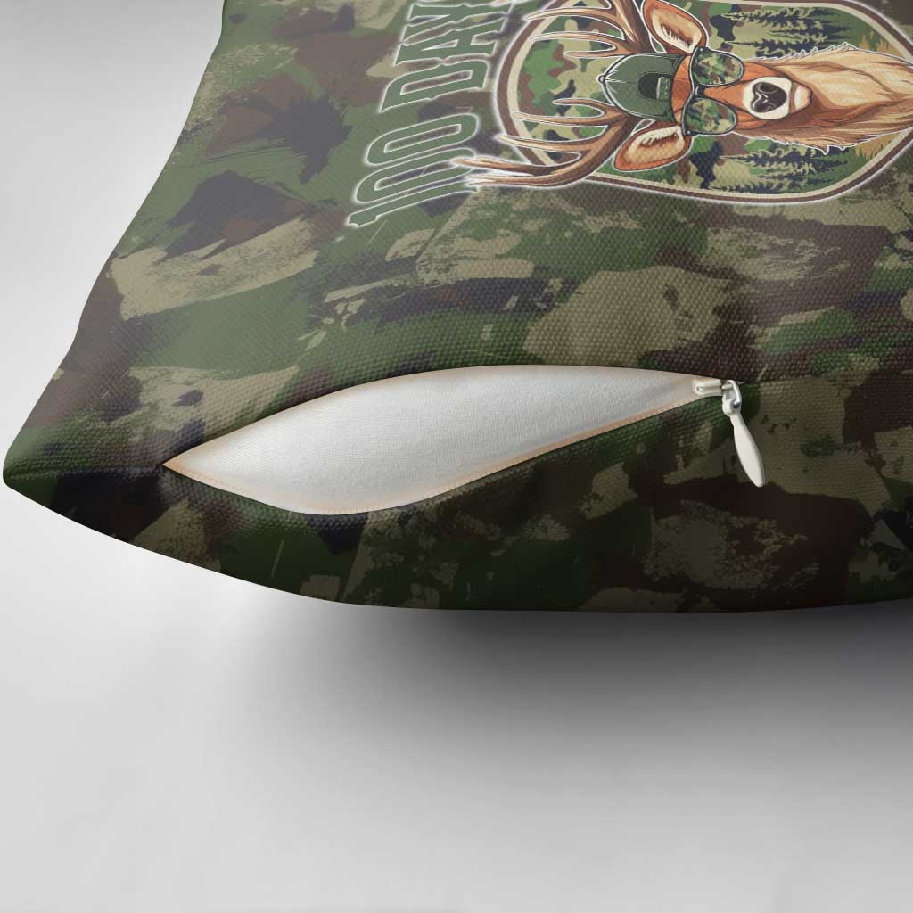 Deer 100 Days of School Pillow Cover Camo Deer Adventure Forest