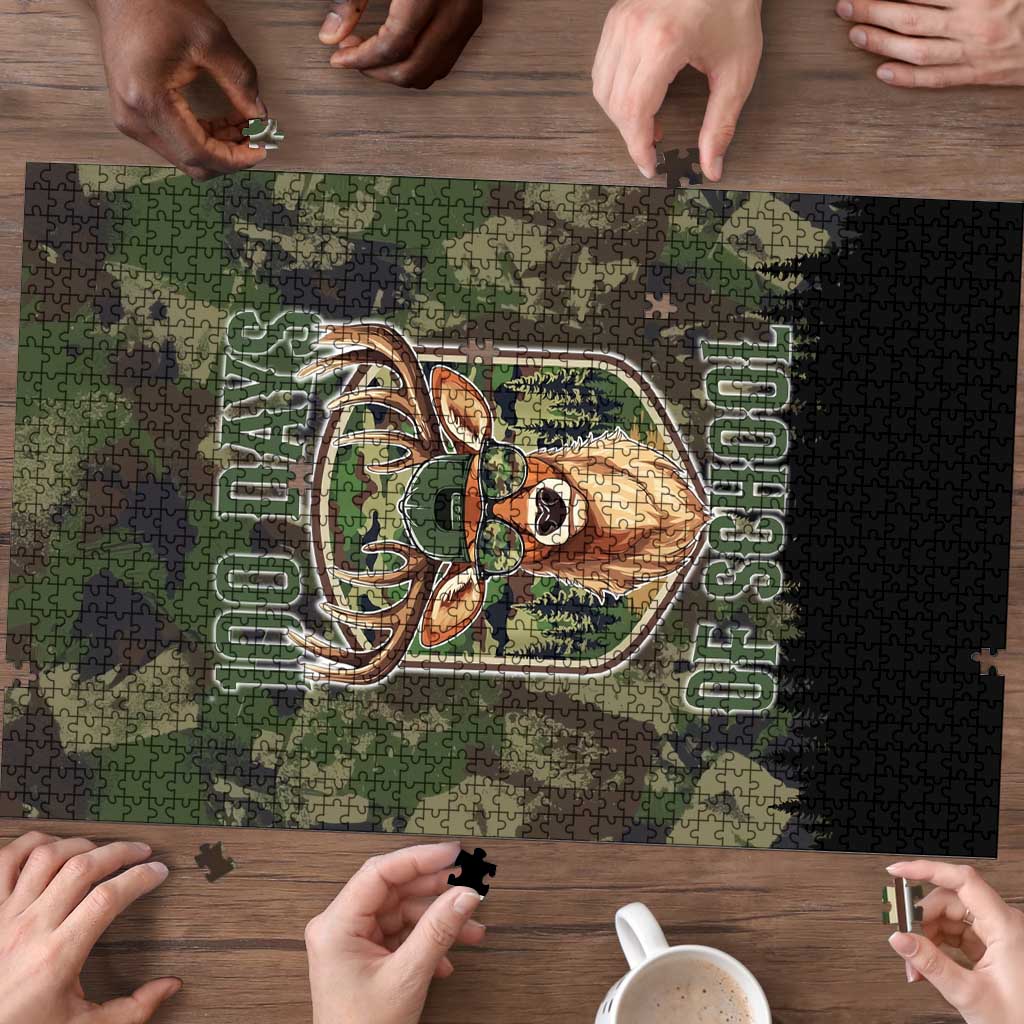 Deer 100 Days of School Puzzle Camo Deer Adventure Forest