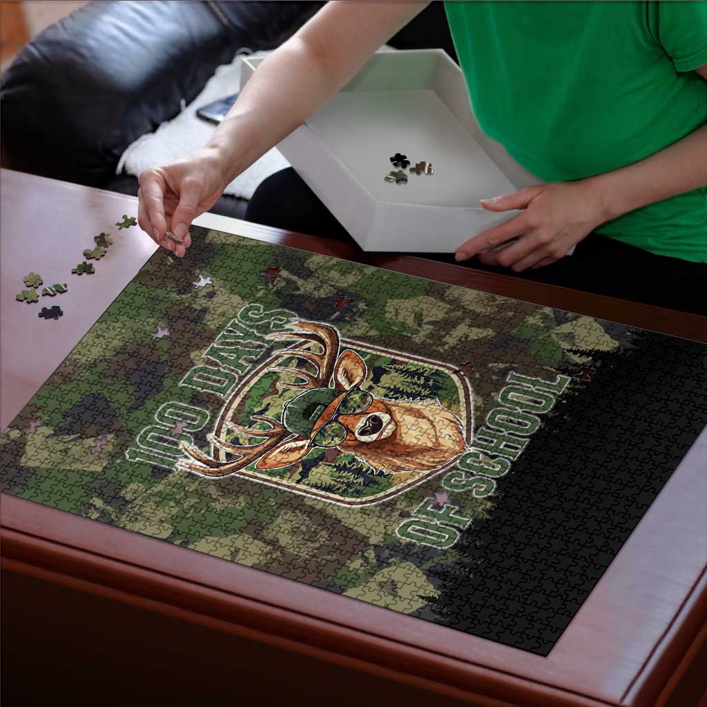 Deer 100 Days of School Puzzle Camo Deer Adventure Forest