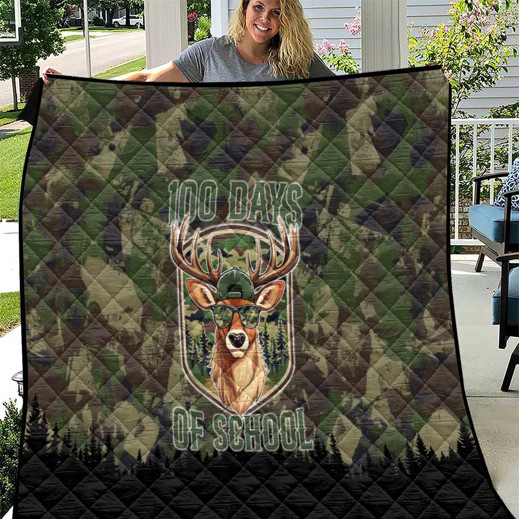 Deer 100 Days of School Quilt Camo Deer Adventure Forest