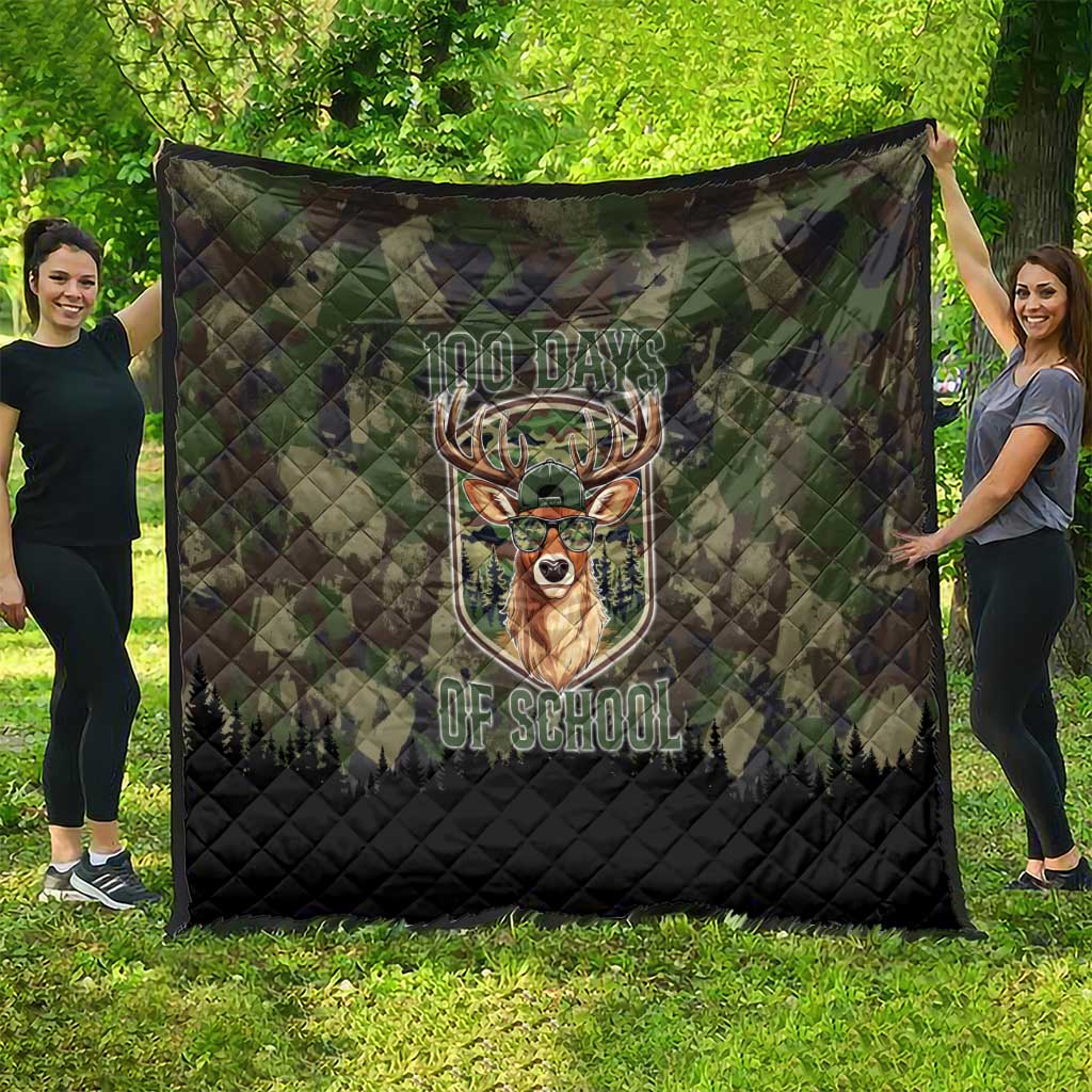 Deer 100 Days of School Quilt Camo Deer Adventure Forest