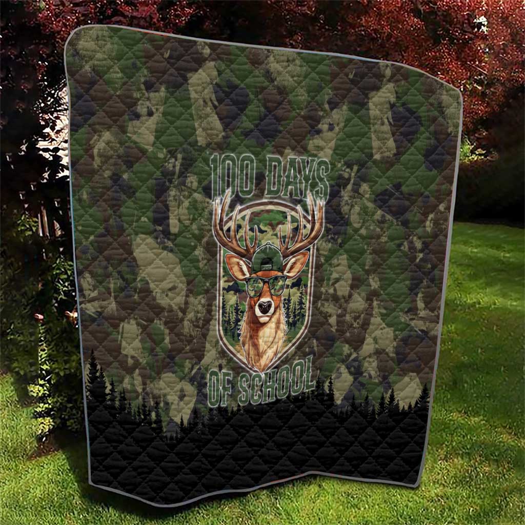 Deer 100 Days of School Quilt Camo Deer Adventure Forest