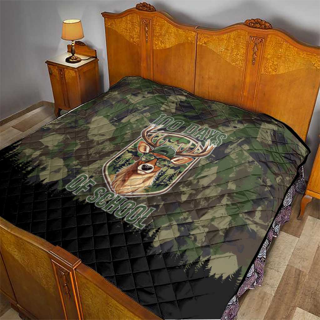 Deer 100 Days of School Quilt Camo Deer Adventure Forest