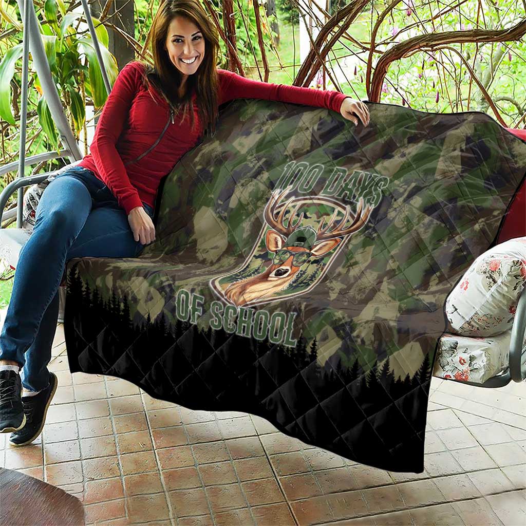 Deer 100 Days of School Quilt Camo Deer Adventure Forest