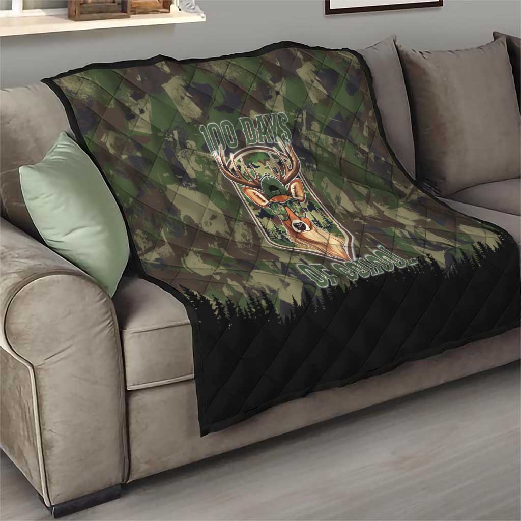 Deer 100 Days of School Quilt Camo Deer Adventure Forest