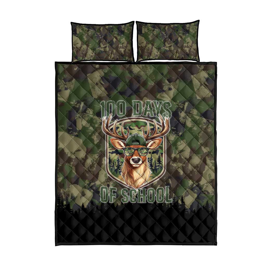 Deer 100 Days of School Quilt Bed Set Camo Deer Adventure Forest