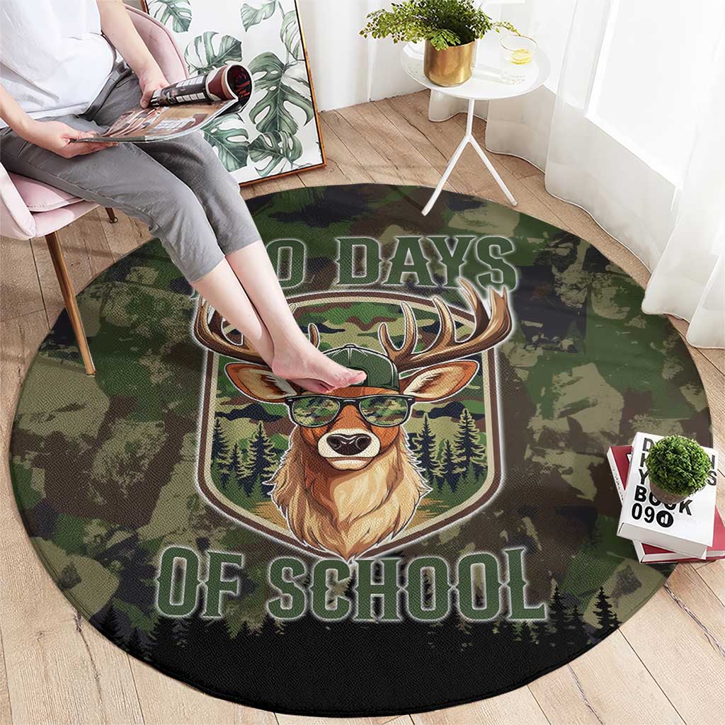 Deer 100 Days of School Round Carpet Camo Deer Adventure Forest