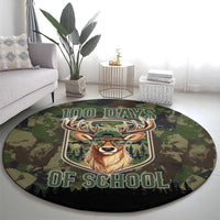 Deer 100 Days of School Round Carpet Camo Deer Adventure Forest
