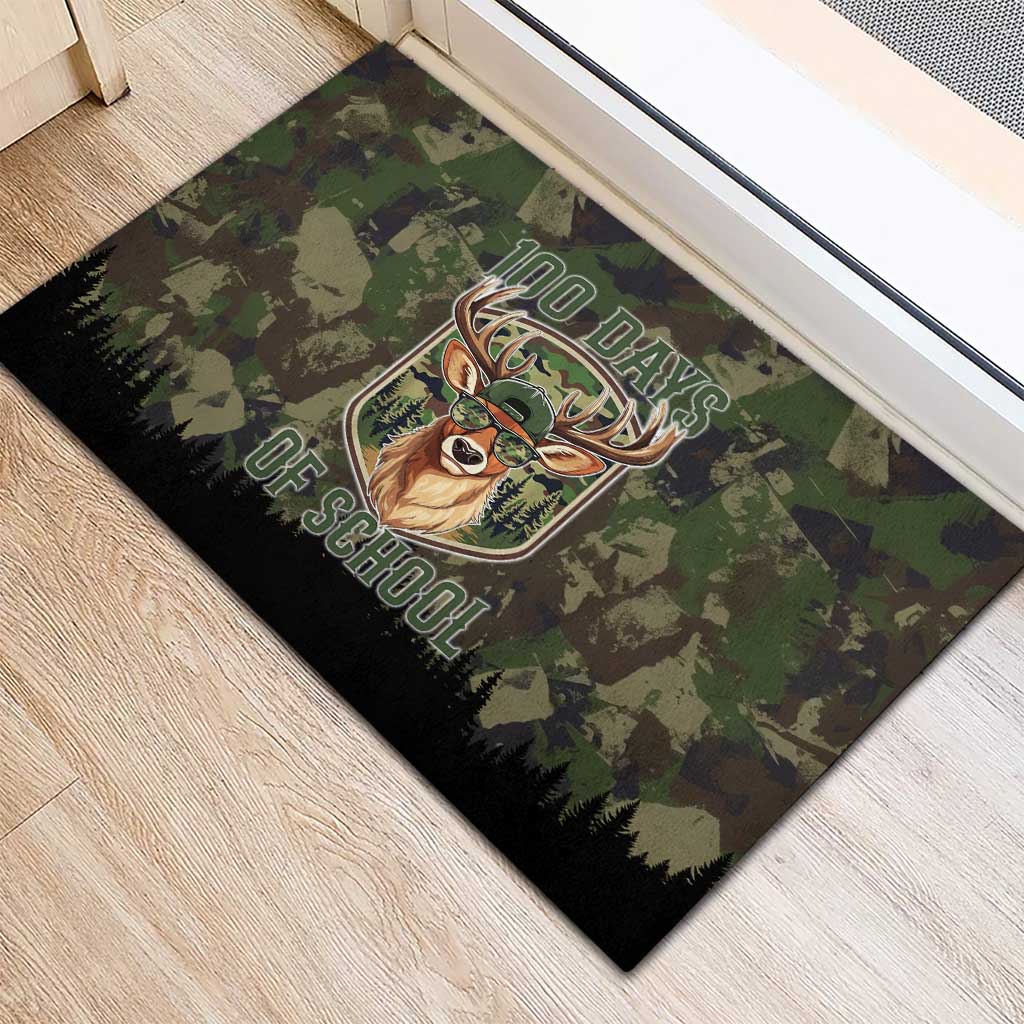 Deer 100 Days of School Rubber Doormat Camo Deer Adventure Forest