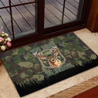 Deer 100 Days of School Rubber Doormat Camo Deer Adventure Forest