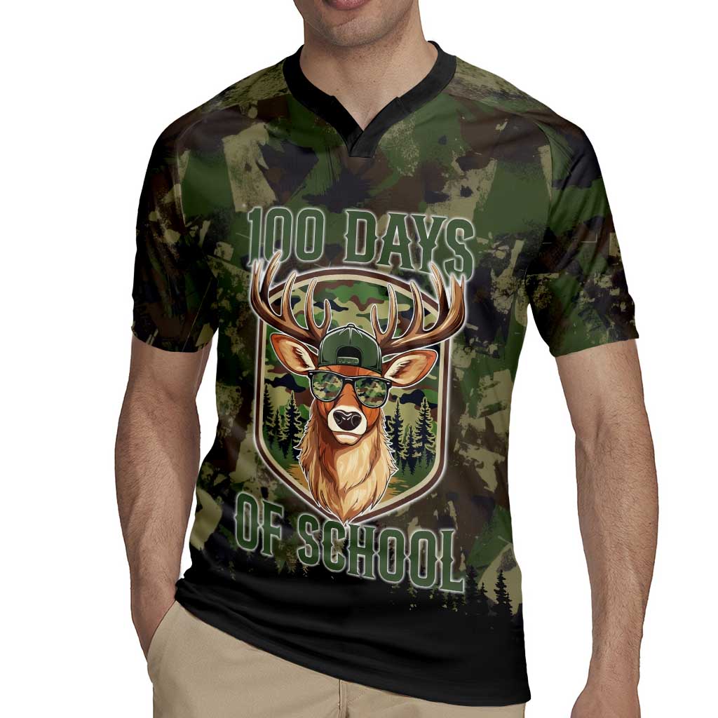 Deer 100 Days of School Rugby Jersey Camo Deer Adventure Forest