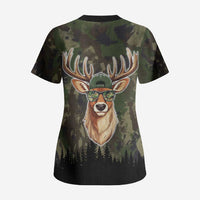 Deer 100 Days of School Scrub Top Camo Deer Adventure Forest