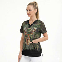 Deer 100 Days of School Scrub Top Camo Deer Adventure Forest