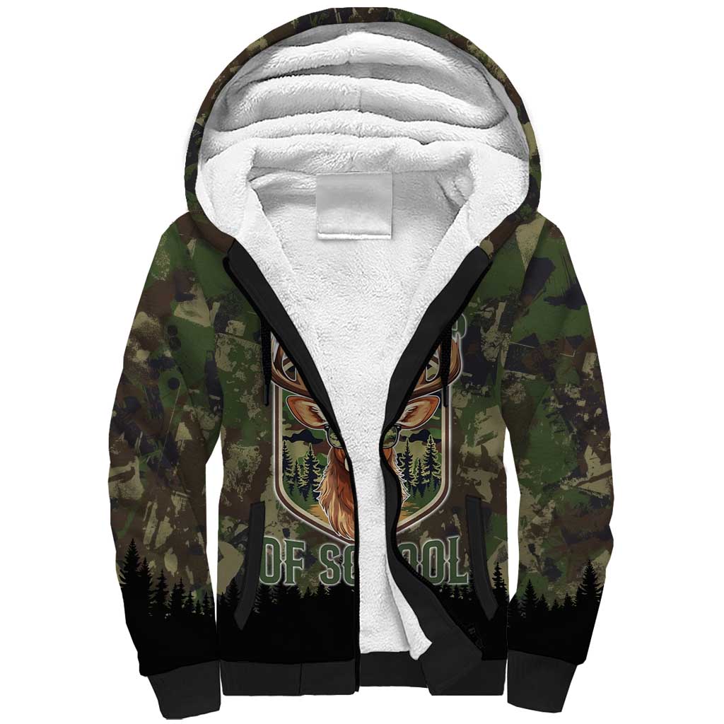 Deer 100 Days of School Sherpa Hoodie Camo Deer Adventure Forest