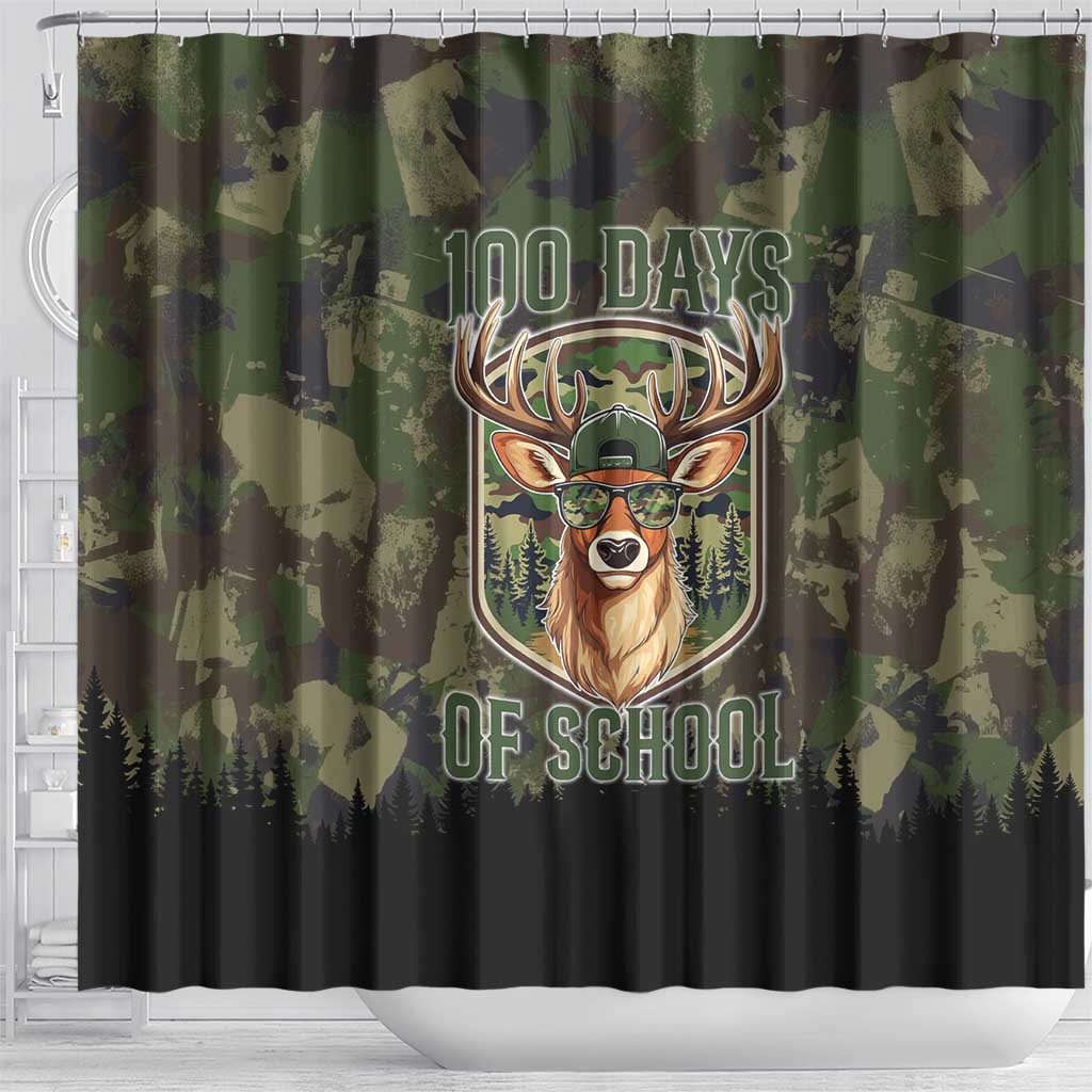 Deer 100 Days of School Shower Curtain Camo Deer Adventure Forest