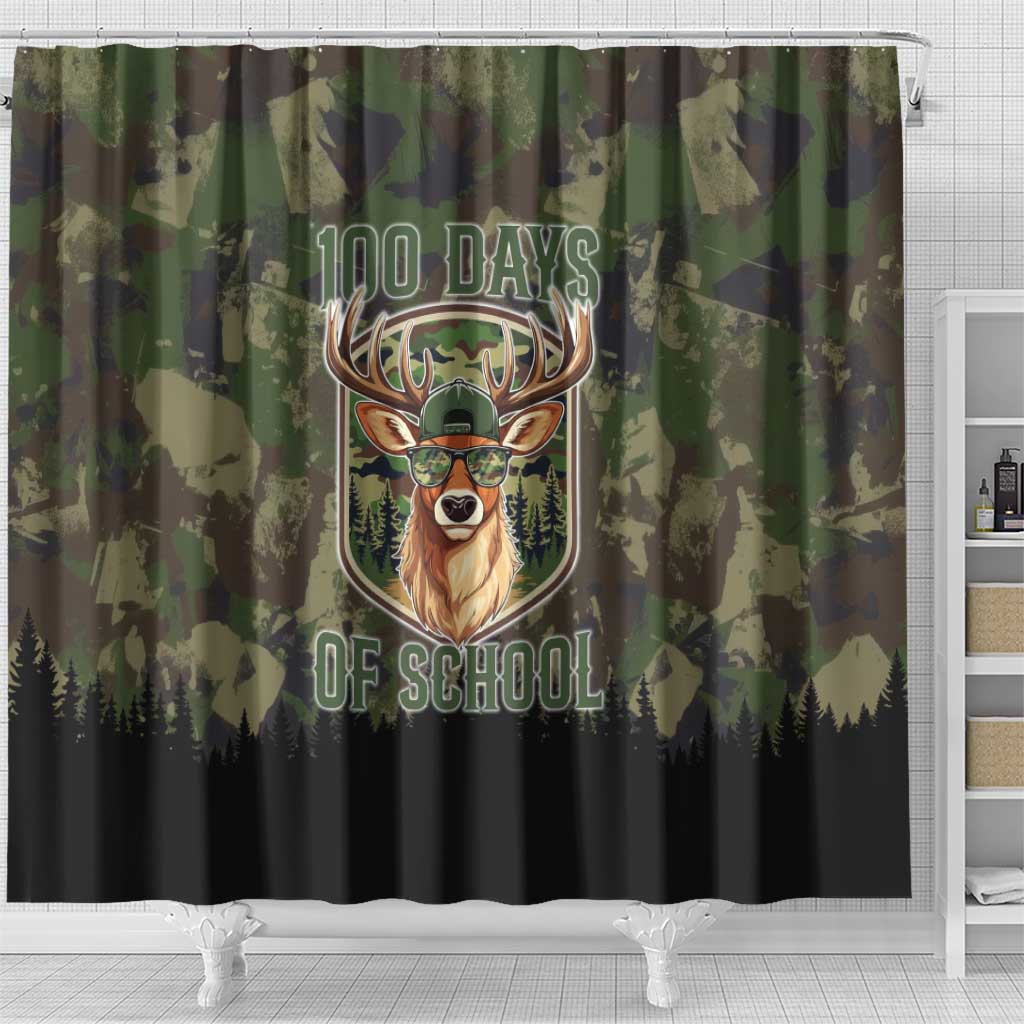 Deer 100 Days of School Shower Curtain Camo Deer Adventure Forest