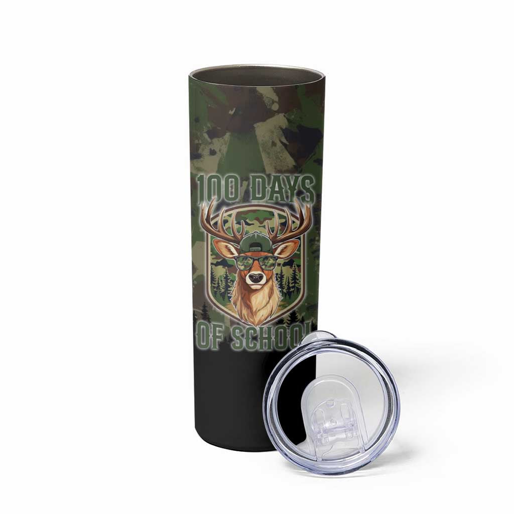 Deer 100 Days of School Skinny Tumbler Camo Deer Adventure Forest