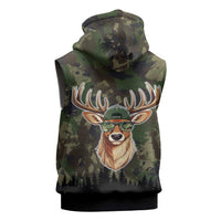 Deer 100 Days of School Sleeveless Hoodie Camo Deer Adventure Forest