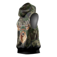 Deer 100 Days of School Sleeveless Hoodie Camo Deer Adventure Forest