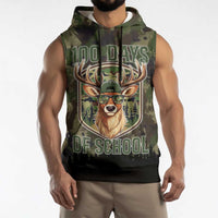 Deer 100 Days of School Sleeveless Hoodie Camo Deer Adventure Forest
