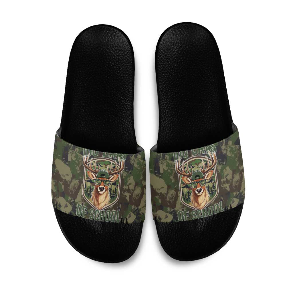 Deer 100 Days of School Slide Sandals Camo Deer Adventure Forest