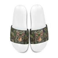 Deer 100 Days of School Slide Sandals Camo Deer Adventure Forest