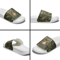 Deer 100 Days of School Slide Sandals Camo Deer Adventure Forest