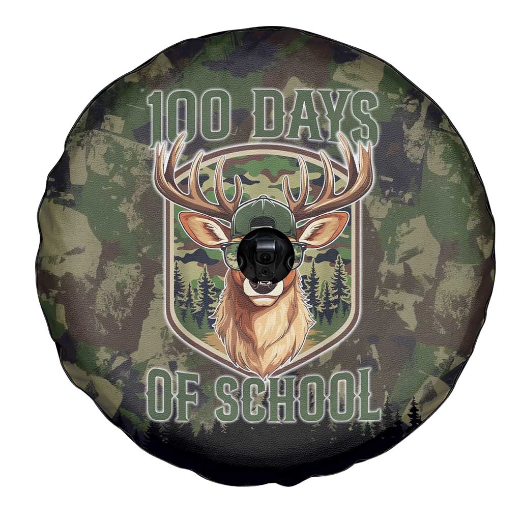 Deer 100 Days of School Spare Tire Cover Camo Deer Adventure Forest