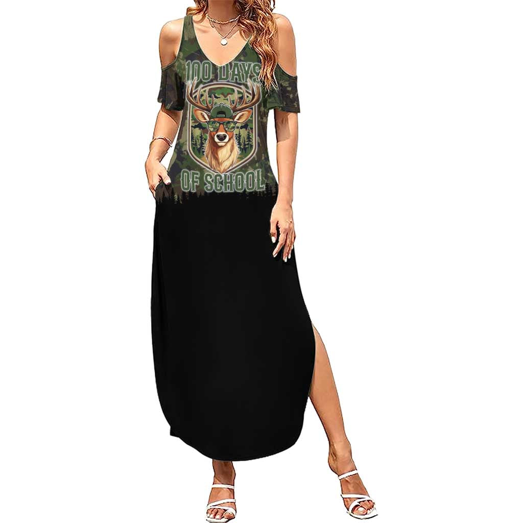 Deer 100 Days of School Summer Maxi Dress Camo Deer Adventure Forest