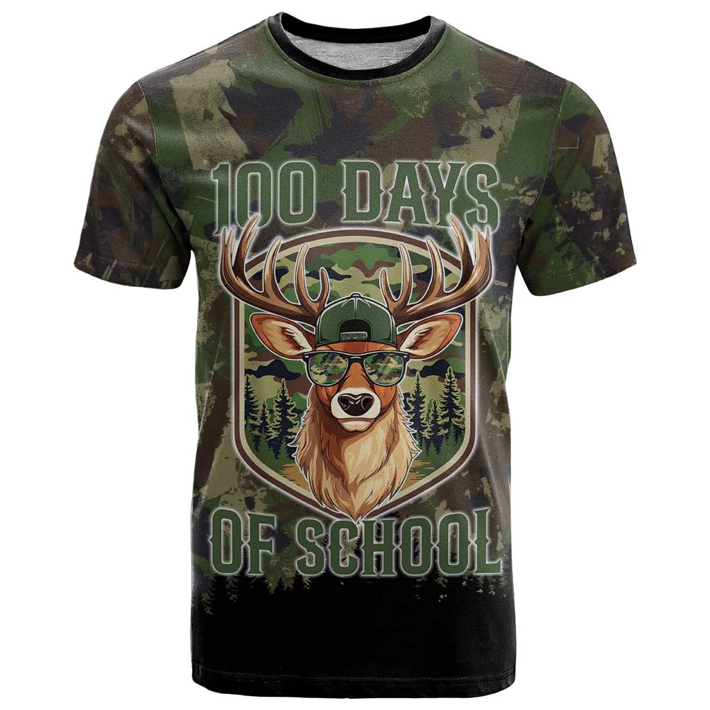Deer 100 Days of School T Shirt Camo Deer Adventure Forest