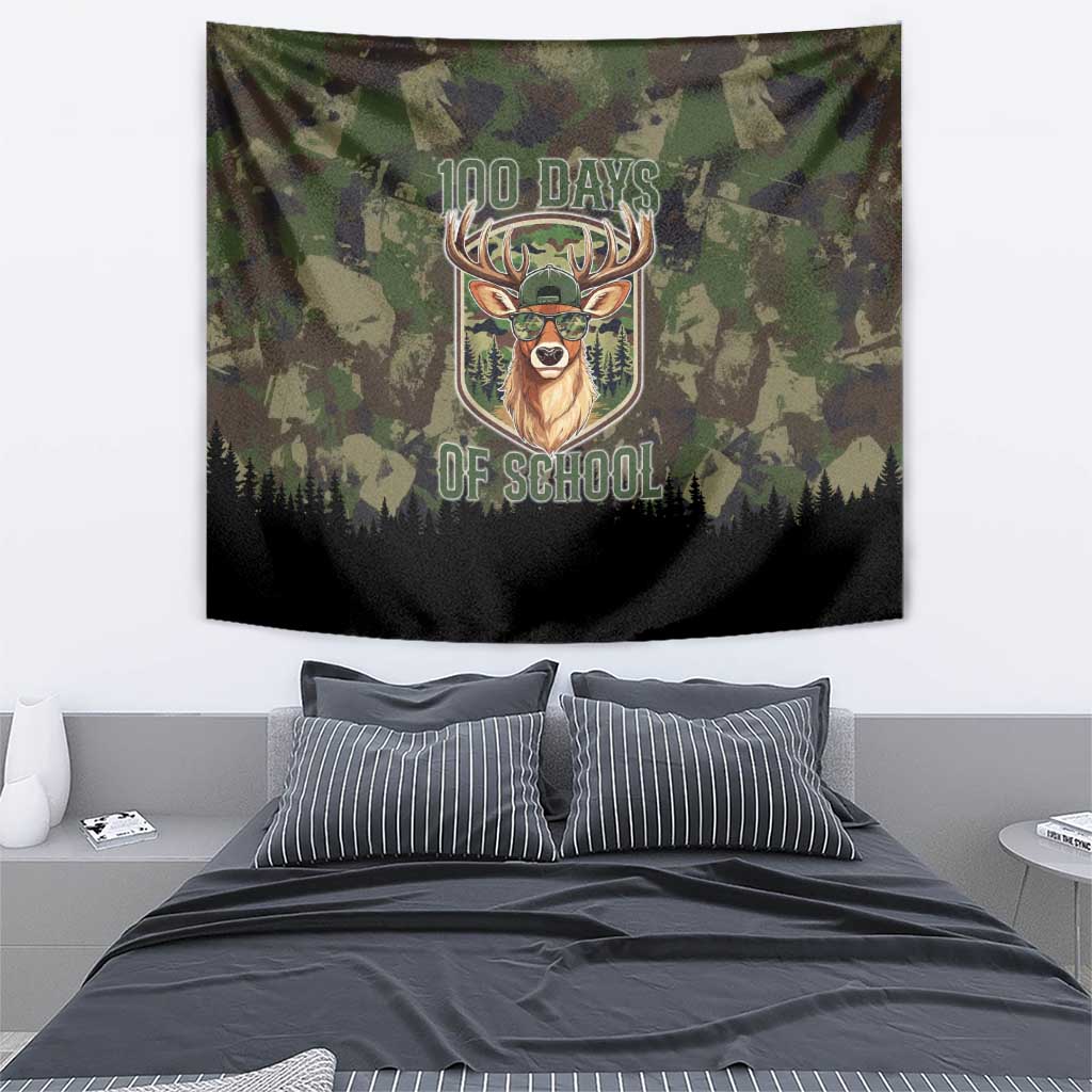 Deer 100 Days of School Tapestry Camo Deer Adventure Forest