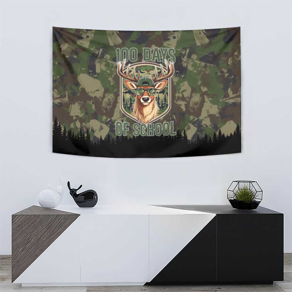 Deer 100 Days of School Tapestry Camo Deer Adventure Forest