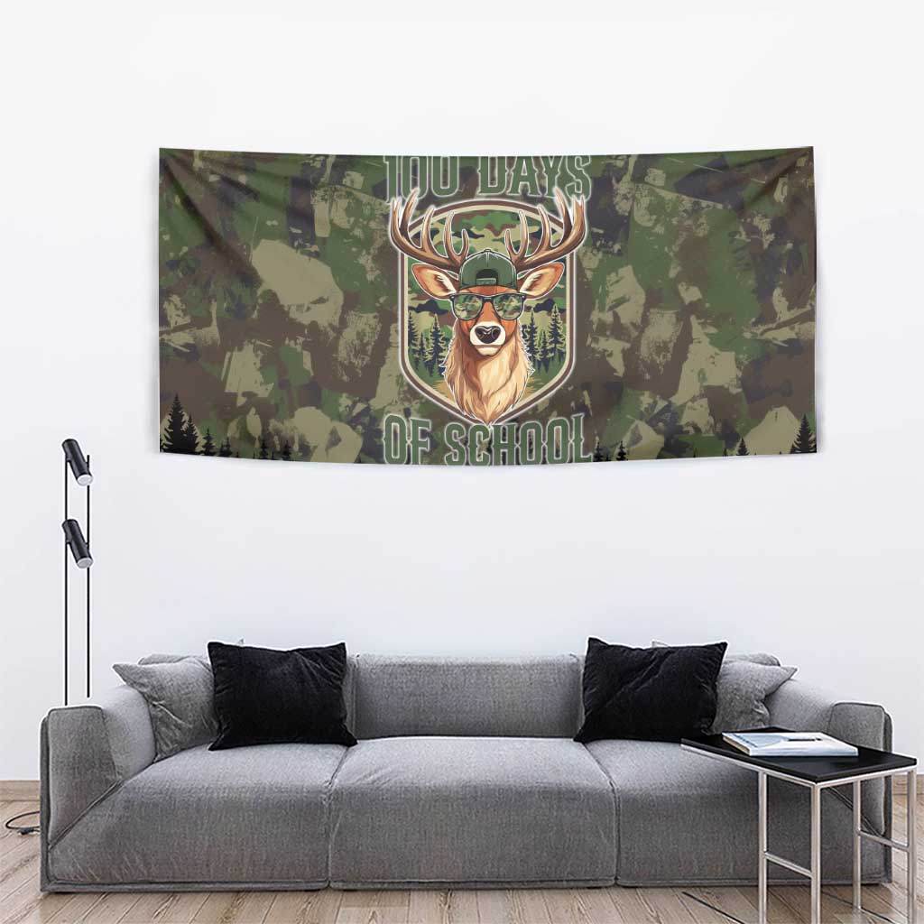 Deer 100 Days of School Tapestry Camo Deer Adventure Forest