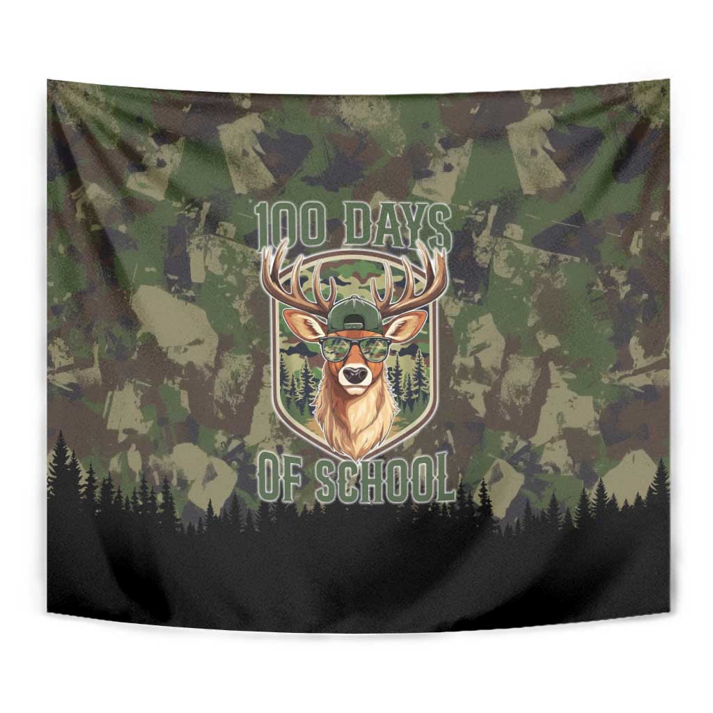 Deer 100 Days of School Tapestry Camo Deer Adventure Forest