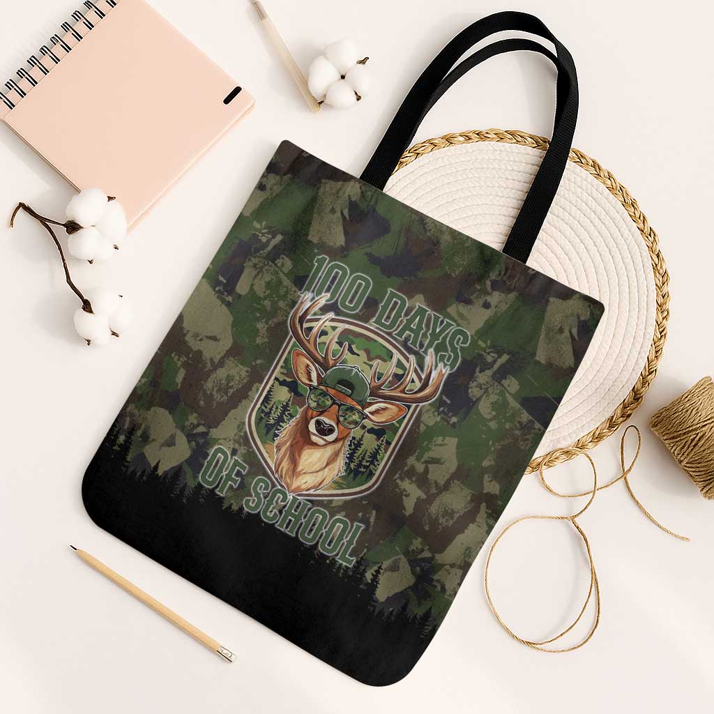 Deer 100 Days of School Tote Bag Camo Deer Adventure Forest