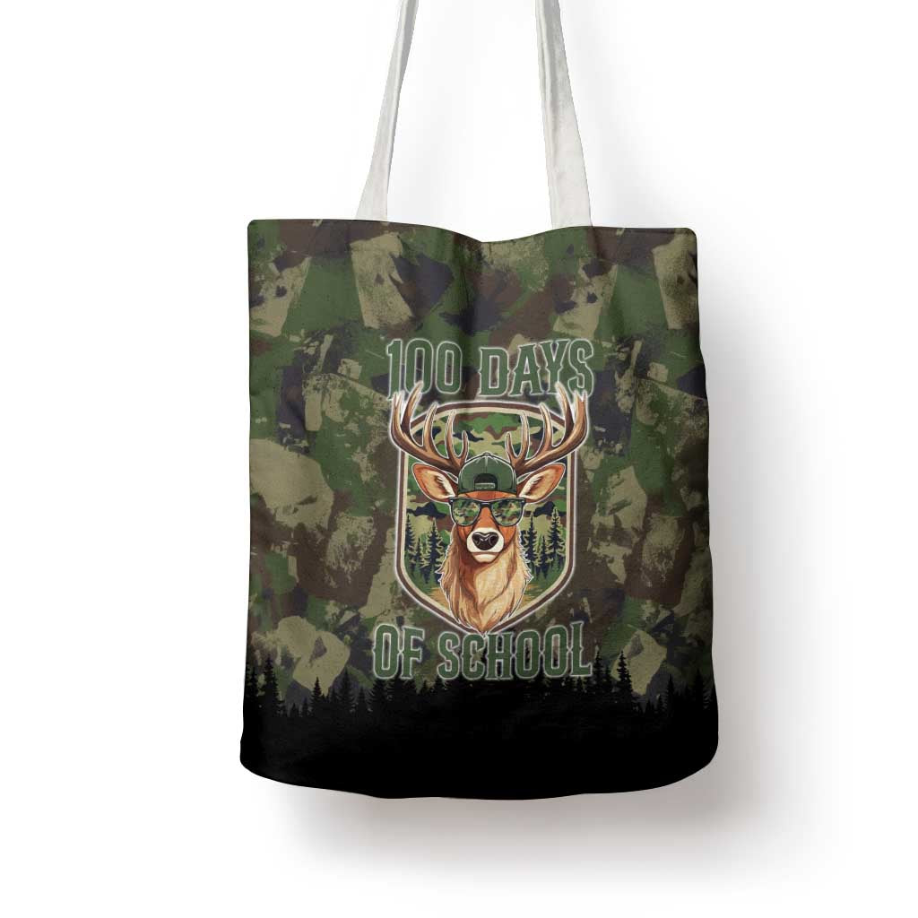 Deer 100 Days of School Tote Bag Camo Deer Adventure Forest