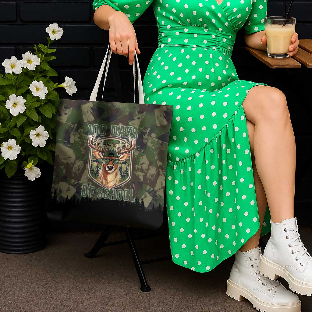 Deer 100 Days of School Tote Bag Camo Deer Adventure Forest