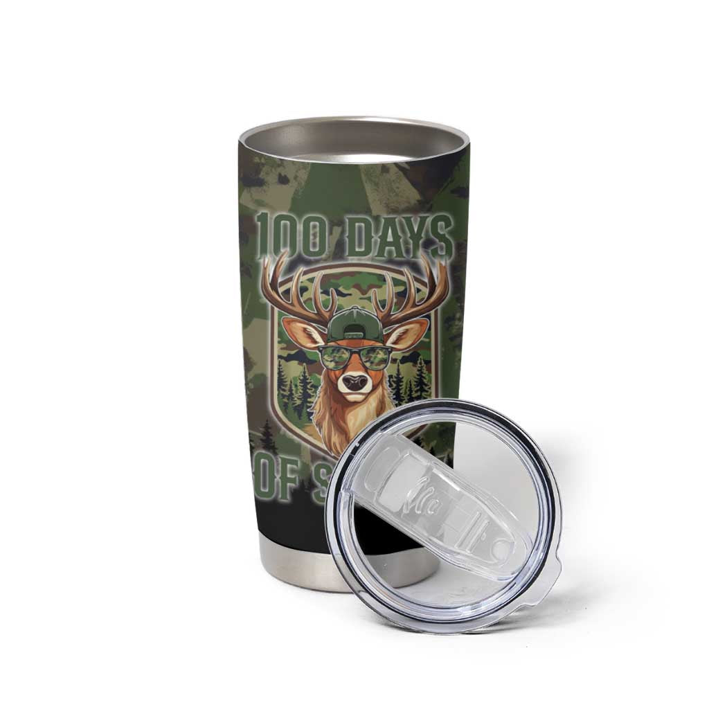 Deer 100 Days of School Tumbler Cup Camo Deer Adventure Forest